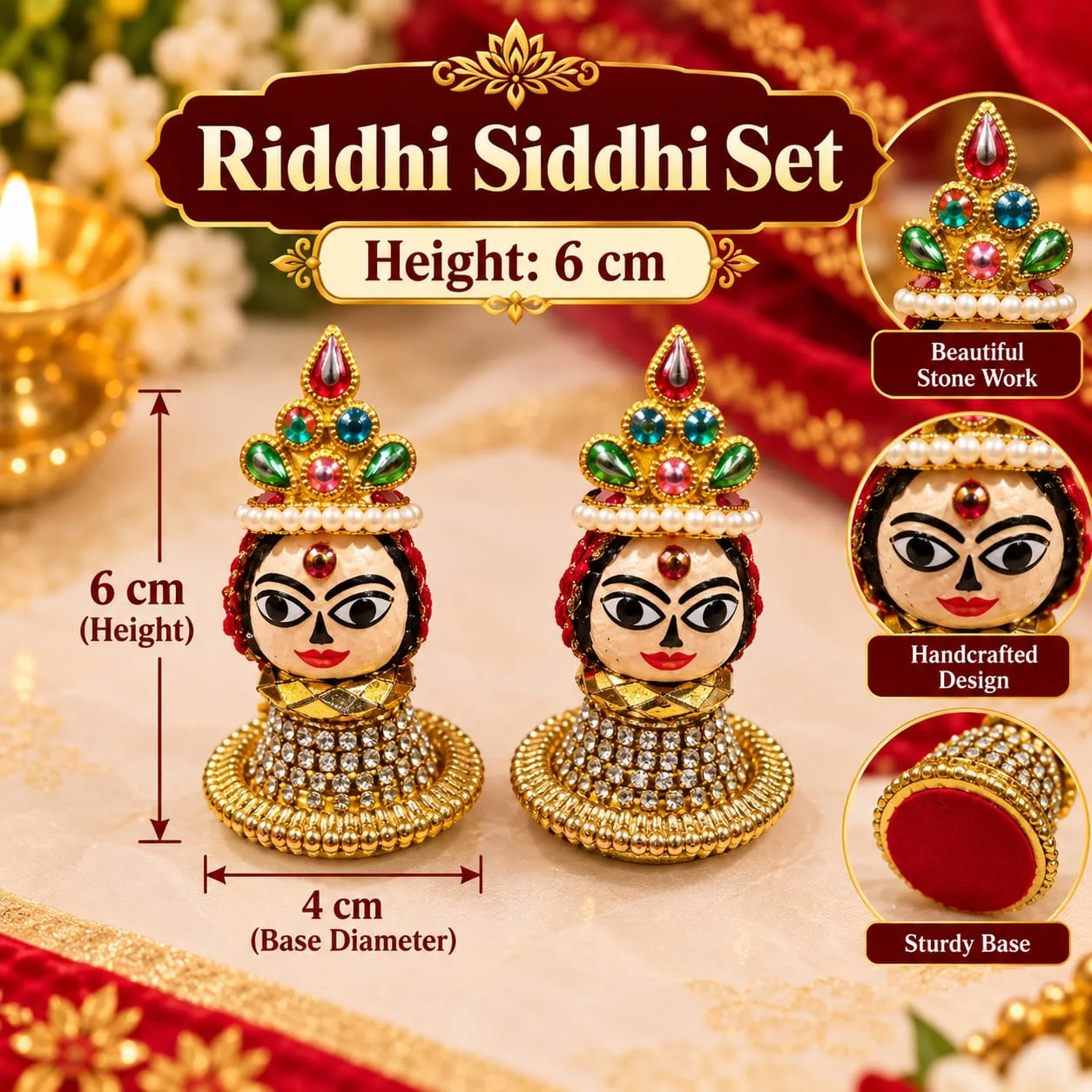 Riddhi Siddhi Set (Gem Crown)