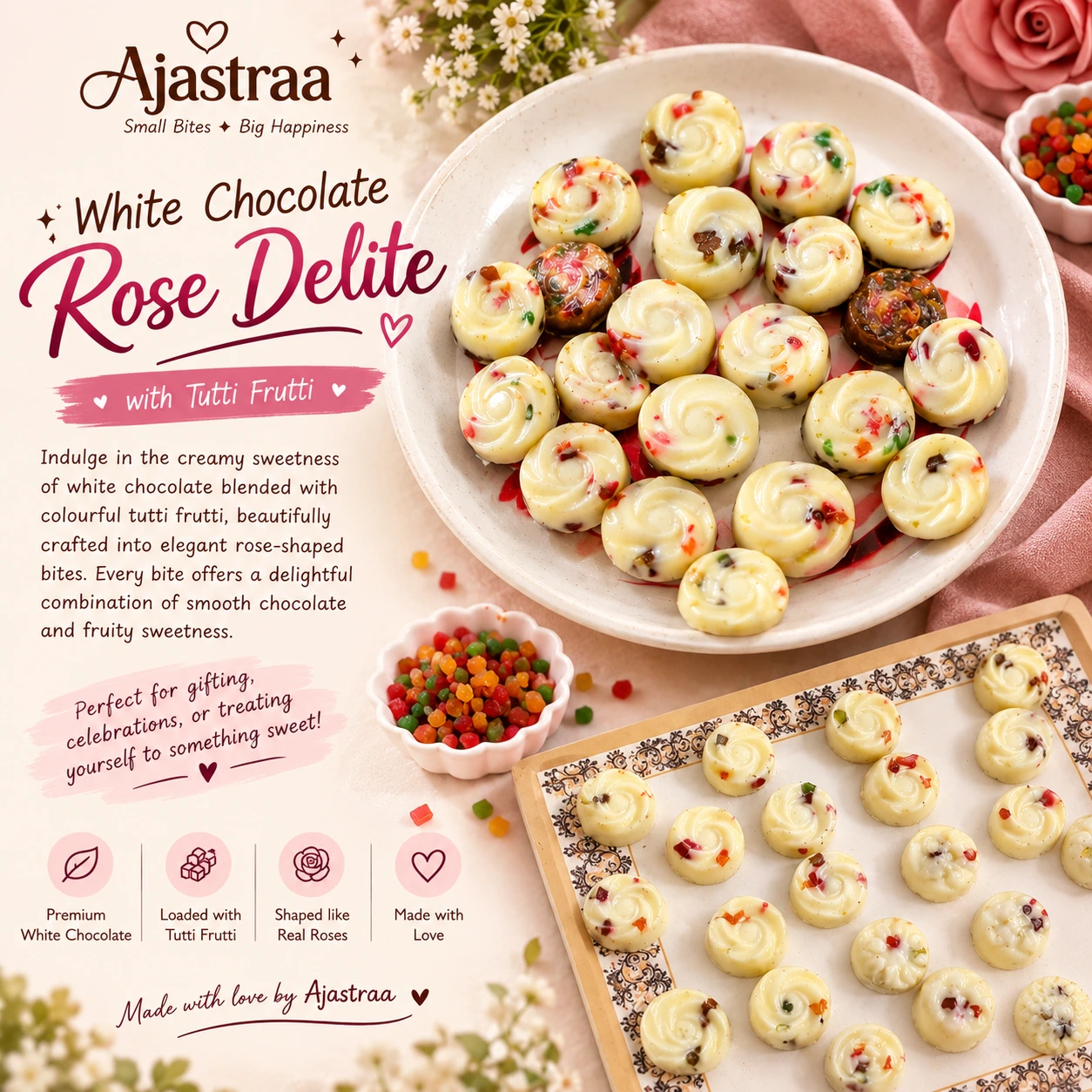 White Chocolate Rose Delite 💗🌹