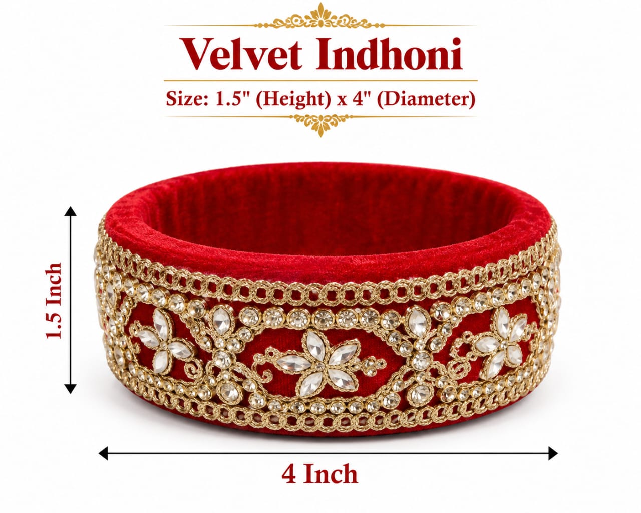Velvet Indhoni (4 Inches) - Design 1