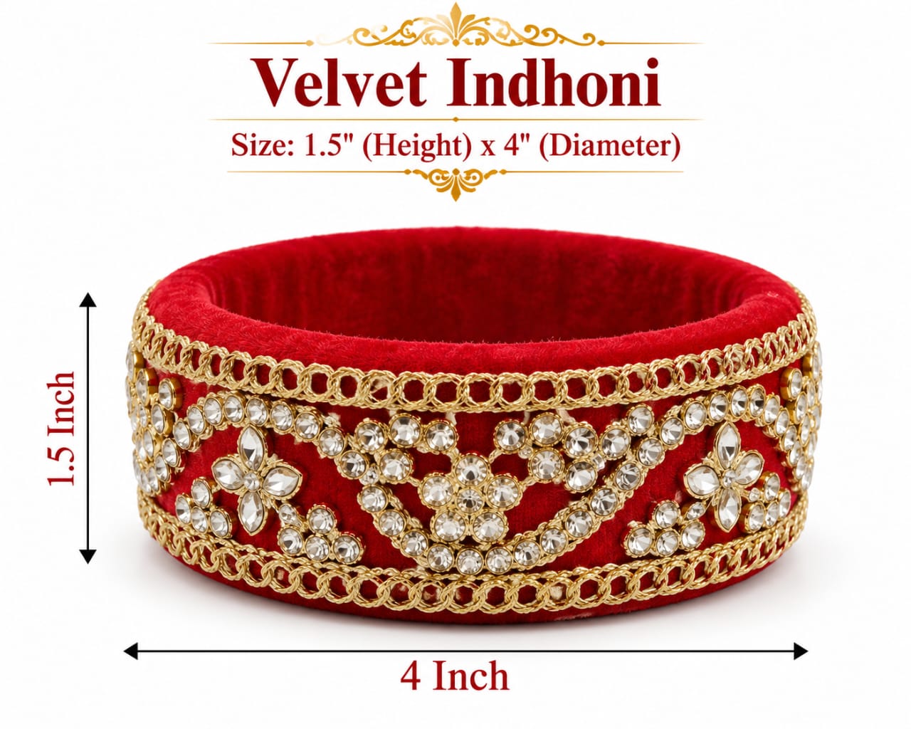 Velvet Indhoni (4 Inches) - Design 2
