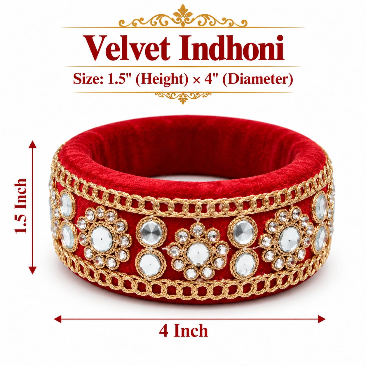 Velvet Indhoni (4 Inches) - Design 3